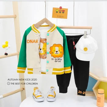 Baby Fantje Dekleta Kompleti Oblačil 2020 Jeseni Dojenčka Novorojenčka Oblačila Risanka Coats T Majica, Hlače Otroci, Otroci Oblačila