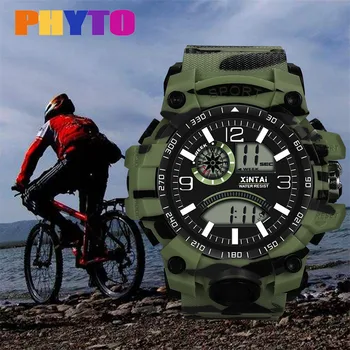 Novi silikonski trak digitalni watch Moda High-End Multi-Funkcijo 30 M Športni Nepremočljiva Elektronski Watch Reloj Hombre 2019 #03