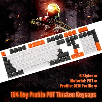 104 Tipke Keycap Nastavite OEM Profil PBT Zgostitev Keycaps Za Mehansko Gaming Tipkovnica Keycap Za PC Računalnik z paket