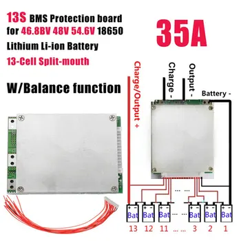13S 35A 48V Li-Ion, Litij-18650 baterijo BMS PCB board PCM Bilance Integrirano Vezje za Android