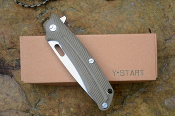Y-START Flipper Zložljiva Noži 440C Rezilo Padec Točke Črno ali Kaki G10 Ročaj Kroglični ležaj Kampiranje Žepni Noži
