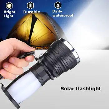 Nova Sončna USB Rchargeable LED Svetilka Prostem Kampiranje Šotor Svetlobe High Power Glare Sili Luč za Pohodništvo, Kampiranje Lanter