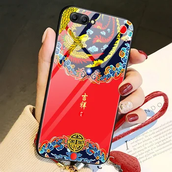 Za huawei honor prikaz 10 primeru Luksuznih Kaljeno Steklo Kitajski slog Silicij zaščitnik primeru telefon za huawei honor v10 view10 Pokrov