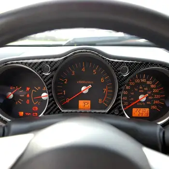 Pravi Ogljikovih Vlaken armaturni Plošči, notranje oblikovanje trim volan nalepke Notranje dekorativnih okraskov za Nissan 350Z