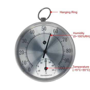 10 cm Notranja Temperatura Vlažnost Meter Analogni Termometer, Higrometer 0-100RH -15-55C
