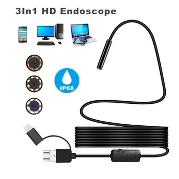 5,5 mm/7mm Objektiv Android, PC, USB/Micro USB/Tip-C Endoskop Fotoaparata indikatorska Lučka Nepremočljiva 1m/2m/3,5 m/5m Kača Kabel Endoskop
