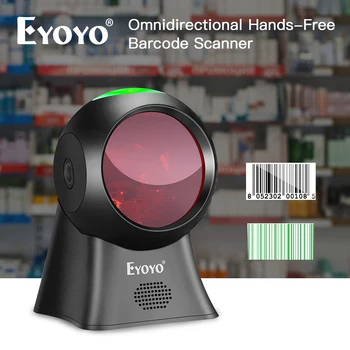 Eyoyo EY-7100 1D/2D Namizja za branje črtne kode, Vsesmerni USB Žična Bralnik Črtnih kod Platformo Pregledovalnik Samodejno Zaznavanje Optično branje