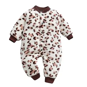 Leopard Natisniti Otroške igralne obleke Pozimi Toplo Runo Oblačila Sklop za Fante Risanka za Malčke Dekliška Oblačila Newborn Baby Kombinezoni Jumpsuit