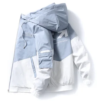 2020 nove jesensko zimske hooded suknjič moda natisnjeni Hip Hop Priložnostne človek Hooded suknjič Slim Parka Outwear oblačila Moški Suknjič M-3XL