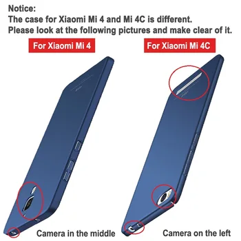 Mi4 Primeru Zajema Msvii Ultra Tanek Pokrovček Za Xiaomi Mi 4 Mi4 C Primeru Xiomi Mi 4c 4i Primerih Težko PC Pokrov Za Xiaomi Mi4c Mi4i Primerih
