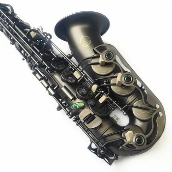 Nova Japonska suzuki Retro Eb Alto Saksofon Edinstveno Matte Black ponikljani Vklesan Površino E Ravno Instrument Sax Z ohišjem