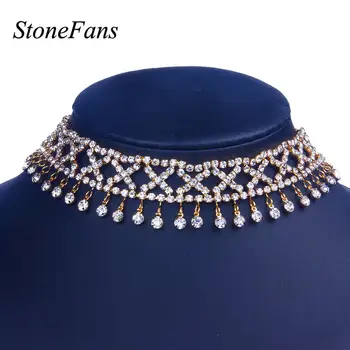 StoneFans Priljubljena Kubičnih Cirkonij Kravato choker Veriga ogrlica za Ženske nastavljiva dolžina trendy geometrijske chokers ogrlice N6087