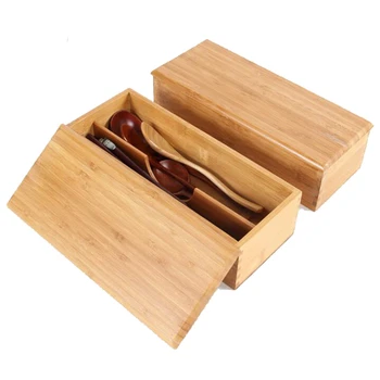Doma Bamboo Eco-prijazen Japonski slog Namizna Palčke Žlico Kletko Škatla za Shranjevanje Lesena Škatla za Shranjevanje Posode
