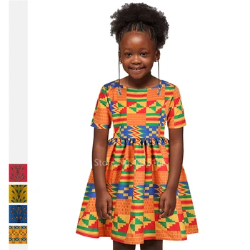 Afriška Oblačila 2020 Dashiki Tiskanje Baby Dekle Poletje Otroci Kratek Rokav Ankara Obleko Modnih Oblačil Afriške Obleke za Ženske