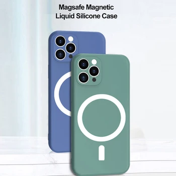 Hoco Tekoče Silikona Brezžični Magnetni Primeru Za iPhone 12 Pro Max 12 Mini Anti-Shock Polno Objektivu Kamere Zaščitni Pokrov 11Pro Max