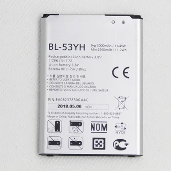Telefon Nadomestno Baterijo BL-53YH za LG G3 D830 D850 D851 D855 LS990 VS985 F400 LG G3 BL53YH Mobilne Notranjo Baterijo 3000mah