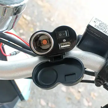 12V USB Motocikel Vžigalnik Nepremočljiva Moč Vrata Vtičnica Vtičnica Komplet za Cigaretni Vžigalnik Za motorno kolo