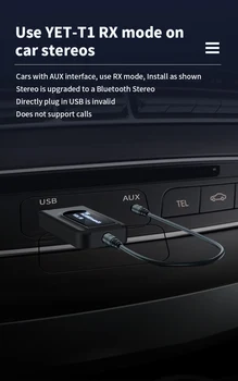 Tebe Bluetooth Audio Sprejemnik Oddajnik 5.0 OLED Disply 2-V-1 Mini Brezžični vmesnik 3.5 mm Jack priključek AUX za TV Slušalke Avto