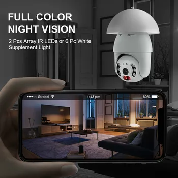 SHIWOJIA 3MP IP Kamera, Wifi 4X Zoom, Video Nadzor Mini Dome Brezžični Lučka Smart Življenje Alex Google Home Security CCTV Kamera