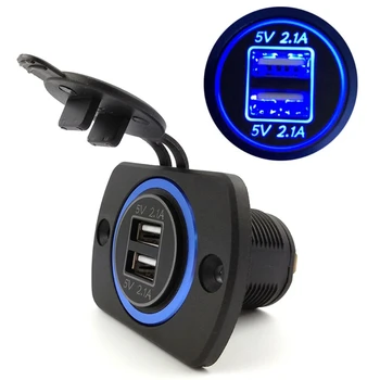 DIY 12V 24V Dvojno USB Avto Polnilec Power Plošča 5V 2.1 za iphone Avto Morskega Čolna