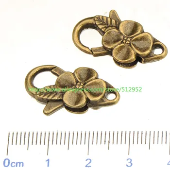 Nakit ugotovitve so zapirali preklaplja kljuke zapestnice keychains torbici diy srebrna zlata velika cvet moda 25*14*5 mm 20pcs