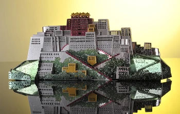 Microworld Palača Potala 3D Kovinski Puzzle DIY Sestavite Model Kompleti Laser Cut Jigsaw Igrače J059