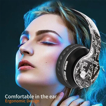 Bluetooth 5.0 Brezžične Slušalke Gaming Računalnik Slušalke Podpira TF Kartice Stereo Glasbe Športne Slušalke Z Mikrofonom Za Prenosni RAČUNALNIK