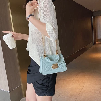 Moda Predalčni Vzorec Ramo Torbe, Prenosni Ženske PU Usnje Naguban Totes Retro Verižno Majhne Torbice Crossbody
