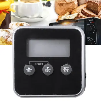 Digitalni LCD Kuhinja, Kuhanje Hrane Meso Pečica Termometer za BBQ Žar Pečica Pečenje Ura Števec s Sondo iz Nerjavečega Jekla