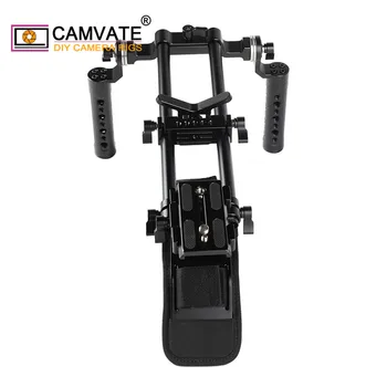 CAMVATE Fotoaparat Ramenski Ploščad S Manfrotto Hitro Sprostitev Baseplate & Objektiv Podporo Za DSLR Fotoaparat / DV Kamere Sistema za Podporo