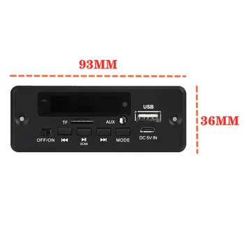 12v Avto USB MP3 Predvajalnik, Bluetooth 5.0, MP3 Dekodiranje Odbor Modul 6W WMA WAV TF Reža za Kartico / USB / FM Daljinski Odbor Modul