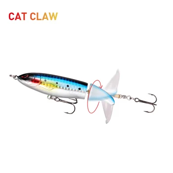 Cat Claw 3D Oči Trajno Lure Whopper Plopper 20 g 120 MM Dolgo Litje StickBait Ribolov Plava Artificiais ribištvu tackle