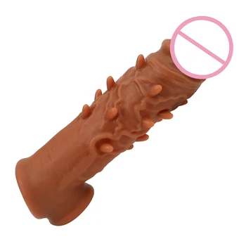 VATINE Penis Rokavi Zamudo Izliv Večkratno uporabo Kondoma Sex Igrače za Male Večji Delci Spike Penis Extender