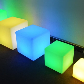 10 CM/15 CM/20 CM RGB LED Luči Kocka Sedež, Stol Nepremočljiva Polnilna LED Osvetlitev + Daljinski upravljalnik za Bar Doma Dekor #