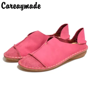 Careaymade-Originalne usnjene čevlje ,Čisto ročno izdelani čevlji ,retro umetnosti mori dekle čevlji, Mat usnjeni čevlji,Leni modni čevlji