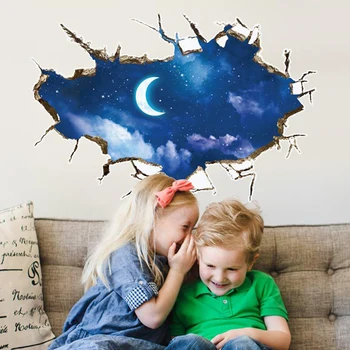 MAMALOOK 3D Modro Nebo, Beli Oblaki Stenske Nalepke Za Otroke, Otroška Soba, Strop Strehe Umetnosti Zidana Doma Dekor samolepilne Tla Stene