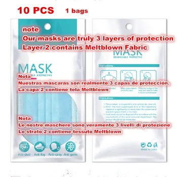 Cubrebocas za enkratno uporabo Maske 3-layer masko mascarilla obrazno masko Meltblown krpo masko lavable masko filtre mondmasker