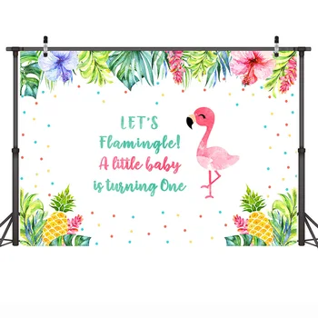 Mehofoto Flamingo En Rojstni Dan Fotografija Ozadje Baby Stranka Banner Ozadju Ananas Cvet, Listi Poletje Kulise