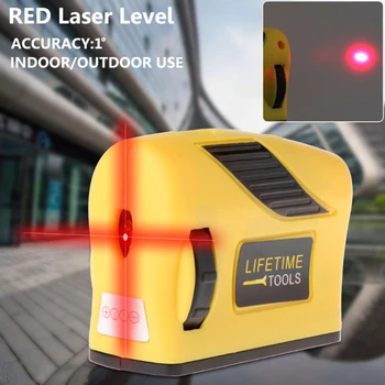 360-Stopinjski Laser Ravni Samonivelirni 2 Linije 1 Točka Vodoravno Navpično Rdeča Laserska Libela