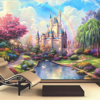 Po meri 3D Steno stensko Evropski Stil Spalnica, Dnevna Soba, TV Ozadju 3D Fantasy Grad Vhod 3D Fotografije za Ozadje Doma Dekor