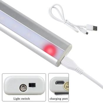 LED Nočno Osvetlitev, USB Polnilne senzor gibanja Omare Omara Svetlobe Brezžični IR Infrardeči Indukcijske Kuhinja Stopnicah Noč Svetilke