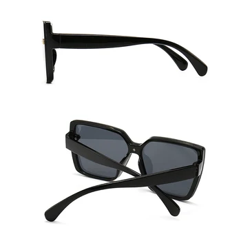 Modni Črni Kvadrat sončna Očala Ženske Novo Prevelik Rimless Gradient sončna Očala Trendi Odtenkih Ženski Luksuzne blagovne Znamke UV400