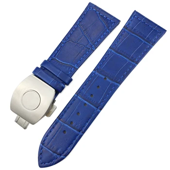 26 mm Pristen Cowhide Silikonski Watch Trak Črno Rjava Bela Zložljiva Sponke Watchband Primerna za Franck Muller Serije Gledam