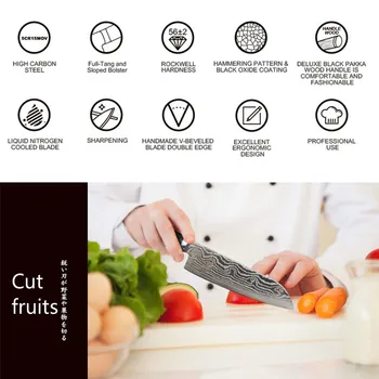 Kuhinjski Nož Professional Japonski Kuhar Nožev Iz Nerjavečega Jekla Polno Tang Mesa Cleaver Rastlinskih Slicer Nož