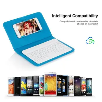 4 Barve Prenosni Za 4.5-6.8-Palčni Mobilni Telefon, Tipkovnico Bluetooth Smart Primeru Usnje Stojalo Pokrov Računalniških Perifernih Naprav