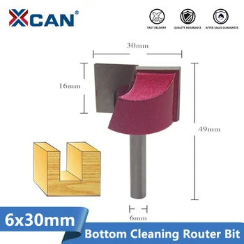 XCAN 1pc 30 mm Dnu Čiščenje Graviranje Bitov 6 mm Kolenom Lesa Usmerjevalnik Bitov CNC Rezkanje Rezalnik Lesnoobdelovalnih Obrezovanje
