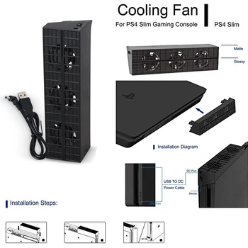 Hladilni Ventilator Hladilnika Toplote Exhauster Nadzor Temperature Za PS4 Igra Slim Konzole