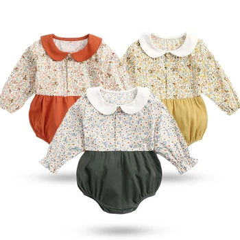 Melario Baby Dekleta, Igralne Obleke Pomlad Srčkan Print Cvet Romper Bombaža, Z Dolgimi Rokavi Jumpsuit Obleke Novorojenega Dojenčka Oblačila