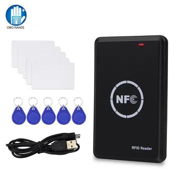 NFC Kartico Duplicator 125KHz Ključni Fob kopirni stroj RFID Bralnik Pametnih Kartic, Pisatelj, 13.56 MHz Šifrirana Programer USB UID/T5577 Napiše Oznako