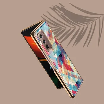 Z Fold2 5G Funda Ohišje za Samsung Galaxy Ž Krat 2 pleksi steklo Primeru Mrežo Potiskane Coque Telefon Primeru Zajema Capa Z 2 Krat